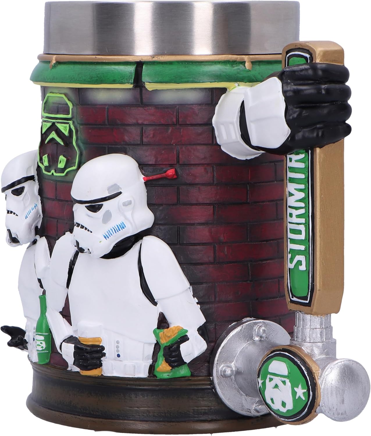 Nemesis Now Stormtrooper Bar Tankard 15,4 cm, hars, officieel gelicentieerde originele Stormtrooper, barontwerp, bierkraanhandvat, roestvrijstalen inzetstuk, gegoten in de fijnste hars, vakkundig