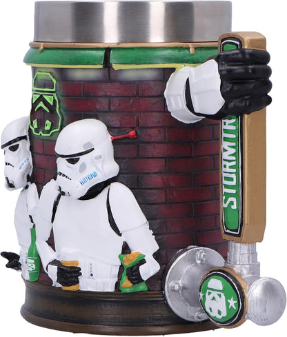 Nemesis Now Stormtrooper Bar Tankard 15,4 cm, hars, officieel gelicentieerde originele Stormtrooper, barontwerp, bierkraanhandvat, roestvrijstalen inzetstuk, gegoten in de fijnste hars, vakkundig