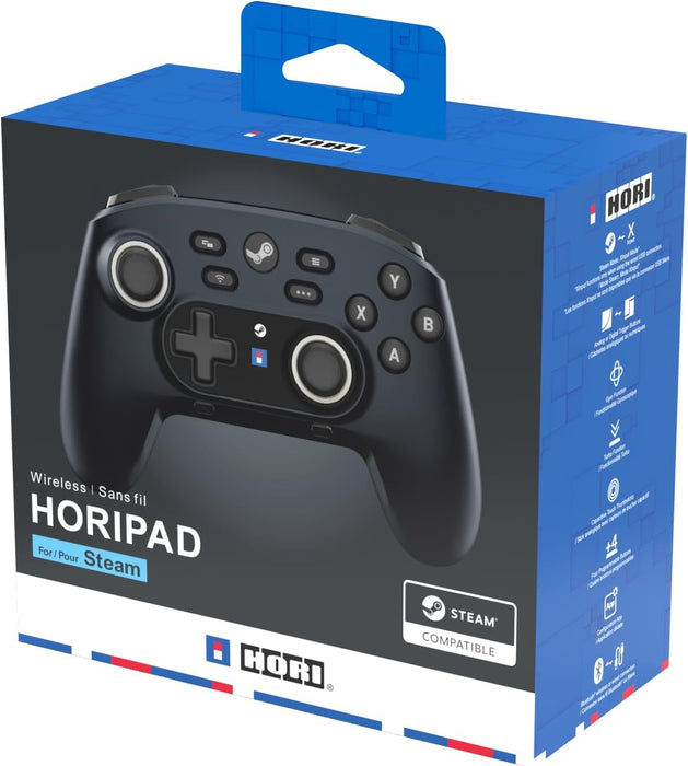 HORI Wireless HORIPAD for Steam (Midnight Black) - Pro Controller Designed for Steam