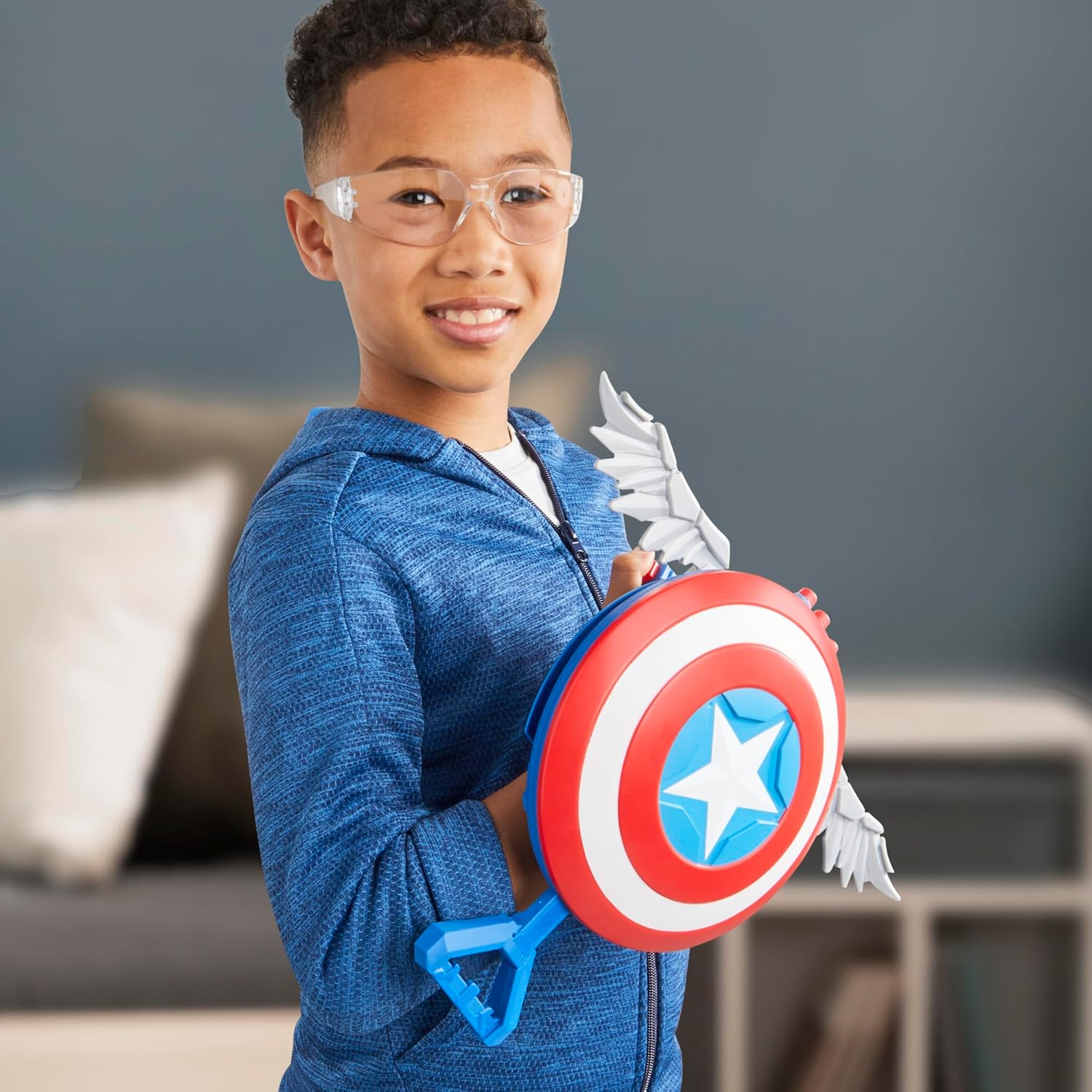Marvel Studios Captain America Brave New World NERF Skyshot Blaster, Shield Roleplay Toy