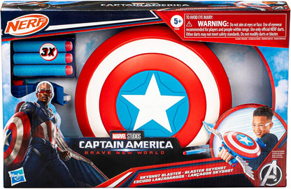 Marvel Studios Captain America Brave New World NERF Skyshot Blaster, Shield Roleplay Toy