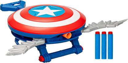 Marvel Studios Captain America Brave New World NERF Skyshot Blaster, Shield Roleplay Toy