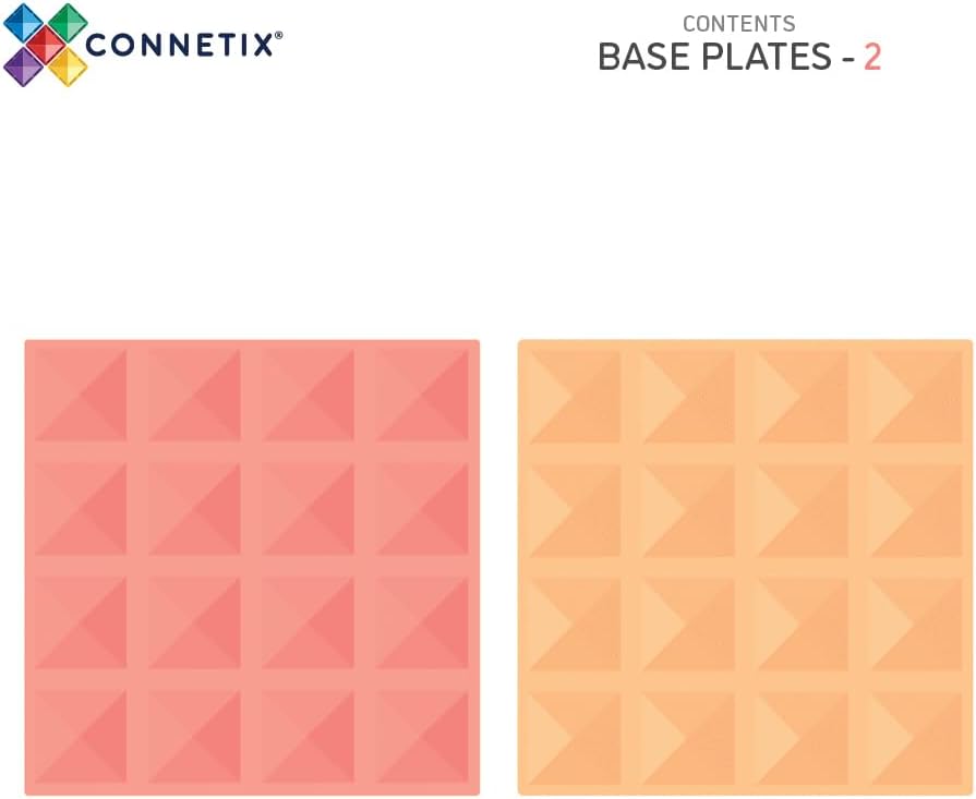 CONNETIX Bord met pastelkleuren, citroen en perzik, 2 stuks