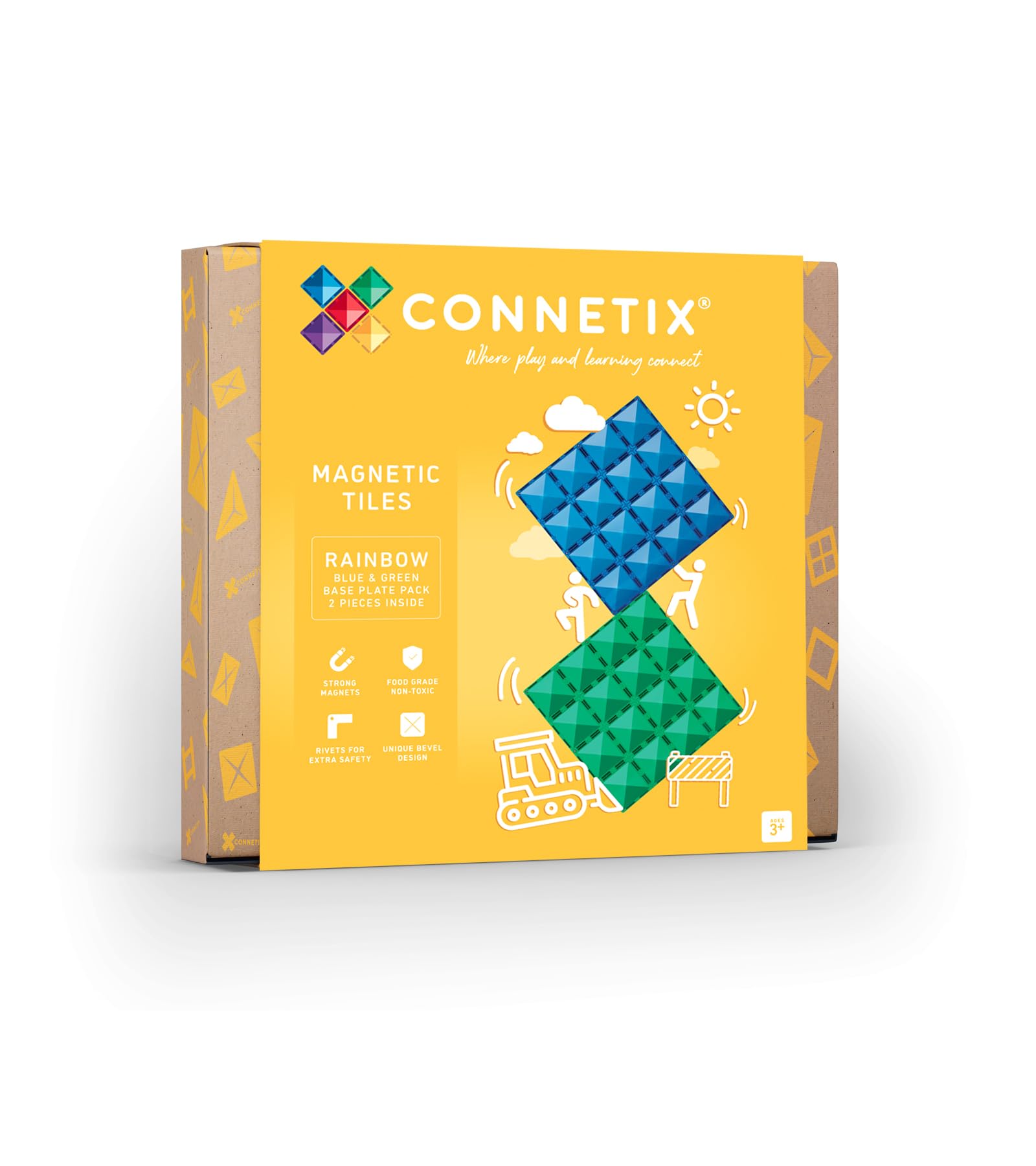CONNETIX Rainbow Base Plate Pack, 2 stuks