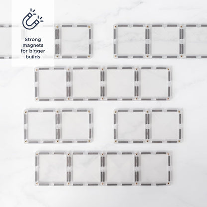 Connetix - Rectangle Pack - 12 Pieces - Clear (Ct-C-00012-Re)