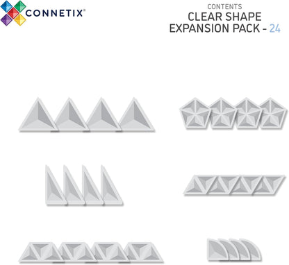 Connetix Clear Shape Expansion Pack, 24 Stuks