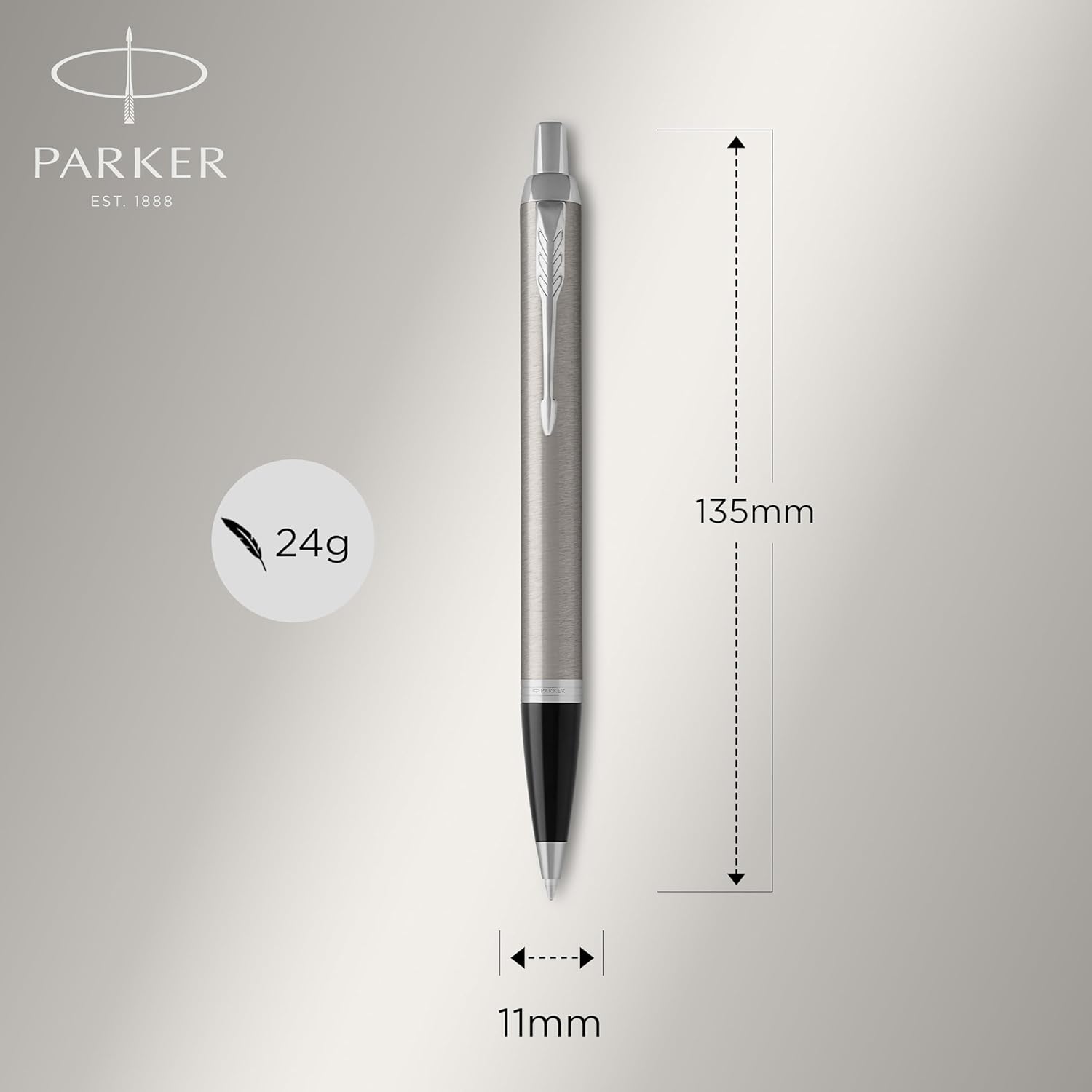 Parker IM Duo Pen Gift Set | Stilografica, penna a sfera e astuccio per penna | Finitura in acciaio inox con finiture cromate | Punta media | Ricariche inchiostro blu | Regali di laurea perfetti