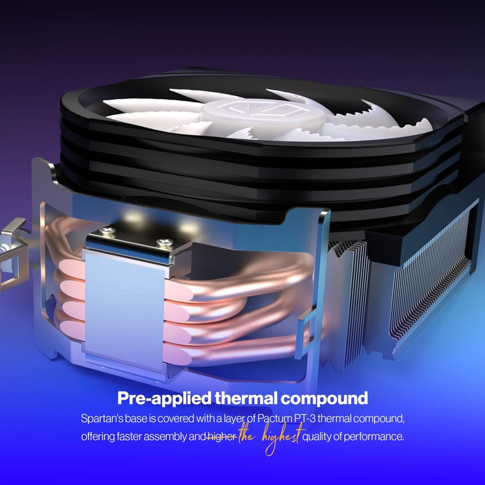 ENDORFY Spartan 5 MAX ARGB, CPU Cooler with Fan 120 mm, Compact Design, Bright ARGB LED Lighting, AM4 Cooler, AM5 CPU Cooler, AM5, AM4, LGA1700, LGA1200, LGA1150, EY3A004