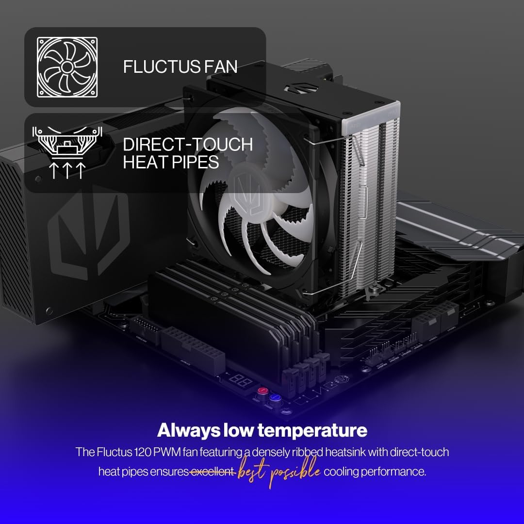 ENDORFY Fera 5 ARGB, CPU Cooler with Fan 120 mm, Fluctus 120 mm ARGB PWM Fan, Includes Thermal Paste, AM4 Cooler, AM5 CPU Cooler, AM4, LGA1700, LGA1200, EY3A007