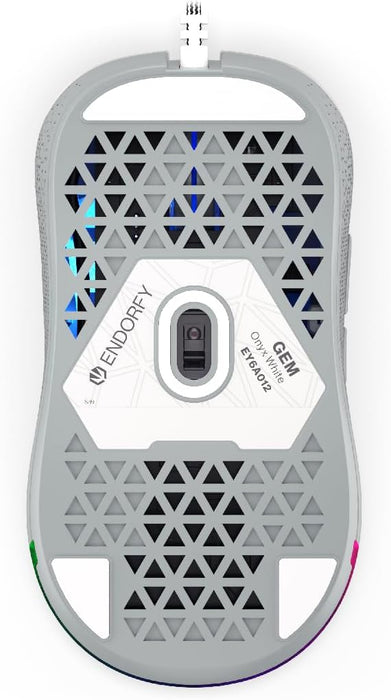 ENDORFY GEM Onyx White, Souris de Jeu légère, capteur PixArt PMW3325, 8000 DPI, Kailh GM 4.0 switches | EY6A012