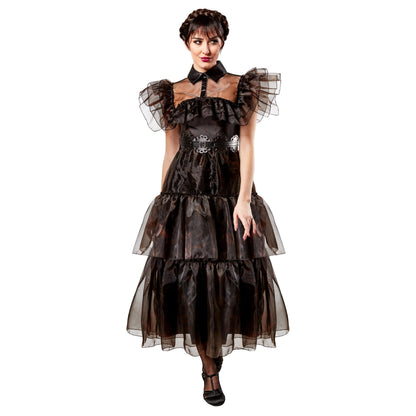 RUBIES Costume Mercoledì Addams Raven Dance per donna, Vestito e cintura, Ufficiale Mercoledì per Halloween, Carnevale, Feste e cosplay