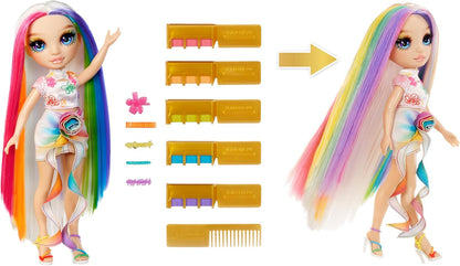 Rainbow High Hair Chalk & Style Doll - Amaya - 28 cm Rainbow Doll, Washable Hair Chalk, Colour, Style, Play, Rinse, & Repeat, For Children Ages 4 to 12+