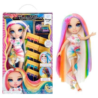 Rainbow High Hair Chalk & Style Doll - Amaya - 28 cm Rainbow Doll, Washable Hair Chalk, Colour, Style, Play, Rinse, & Repeat, For Children Ages 4 to 12+