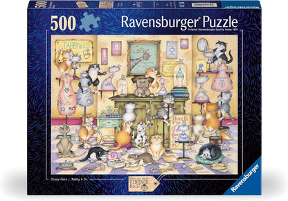 Ravensburger Crazy Cats Tabby & Co 500 Piece Jigsaw Puzzle for Adults and Kids Age 10 Years Up