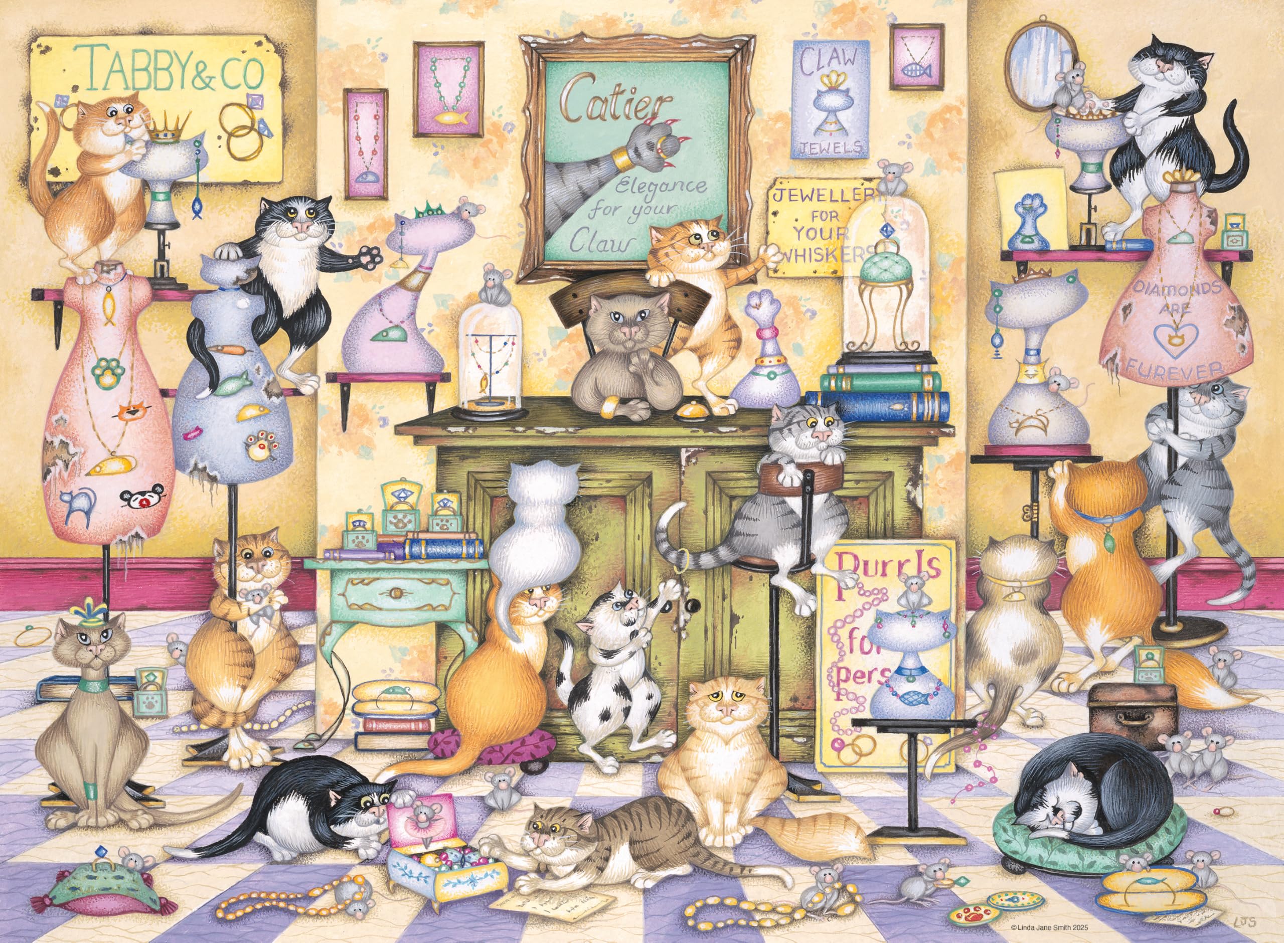 Ravensburger Crazy Cats Tabby & Co 500 Piece Jigsaw Puzzle for Adults and Kids Age 10 Years Up
