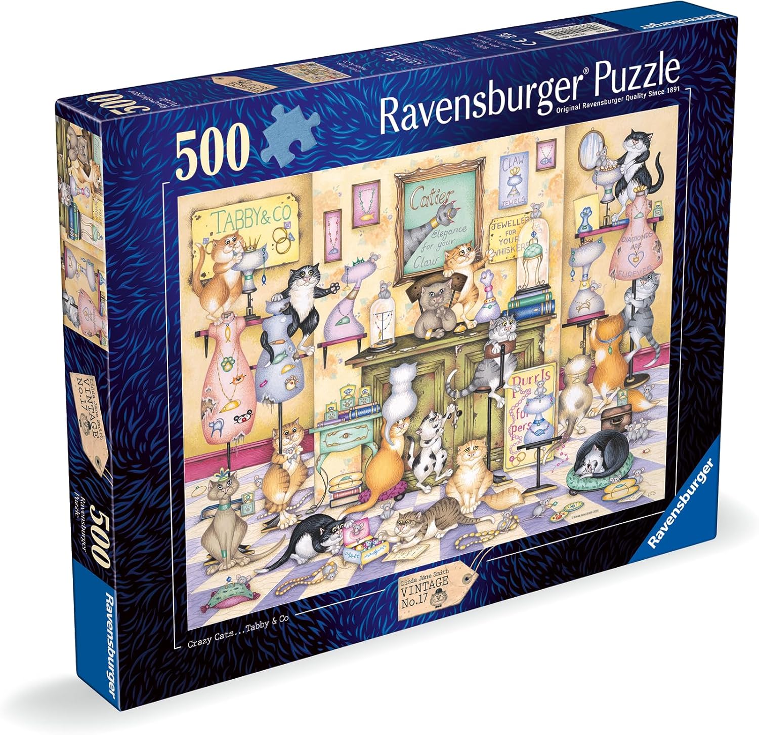 Ravensburger Crazy Cats Tabby & Co 500 Piece Jigsaw Puzzle for Adults and Kids Age 10 Years Up
