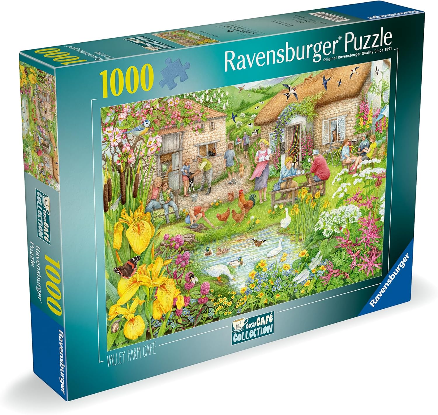 Ravensburger Cosy Café No. 3 Valley Farm Cafe - 1000 Piece Jigsaw Puzzle for Adults and Kids 12 Years Up