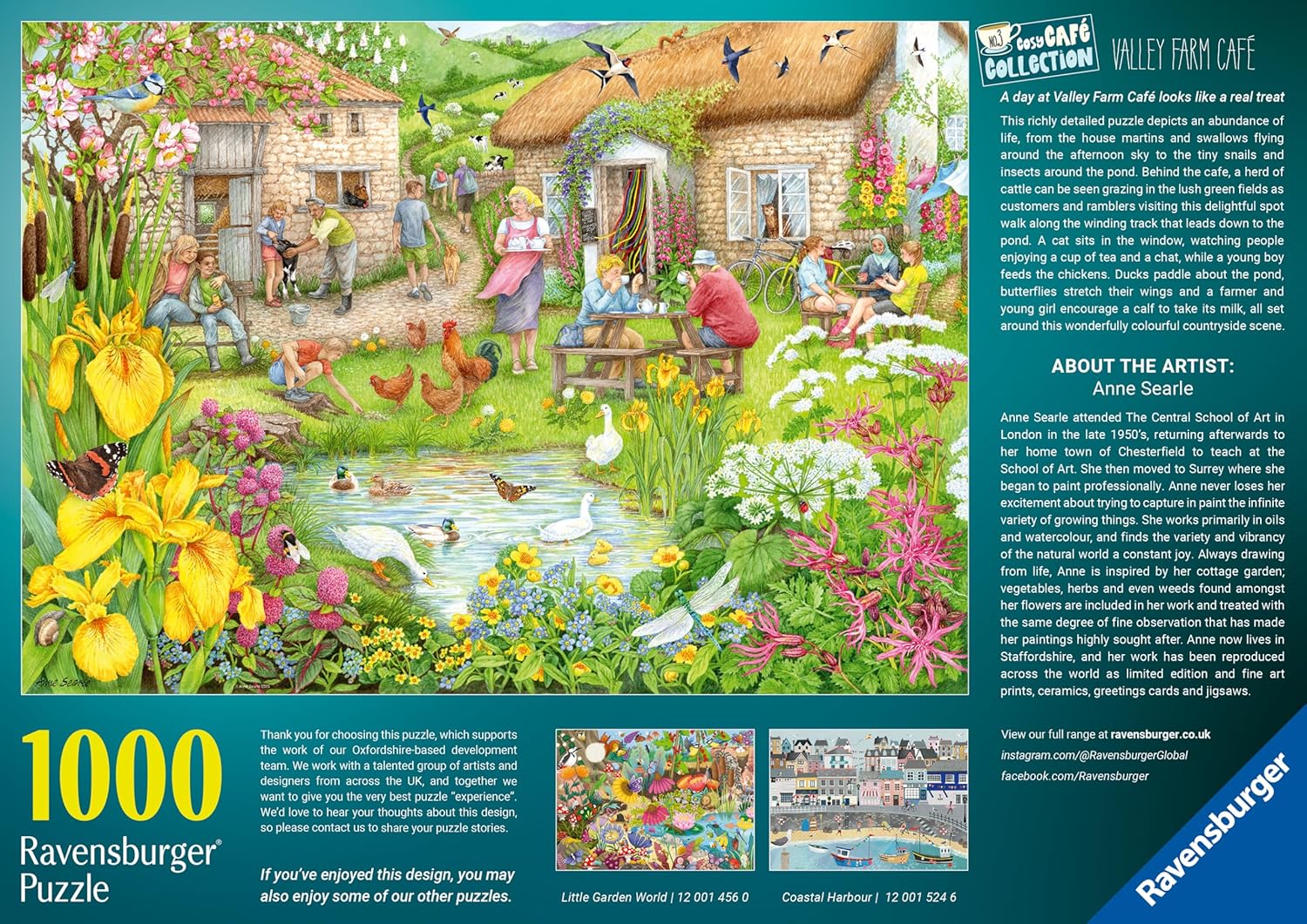 Ravensburger Cosy Café No. 3 Valley Farm Cafe - 1000 Piece Jigsaw Puzzle for Adults and Kids 12 Years Up