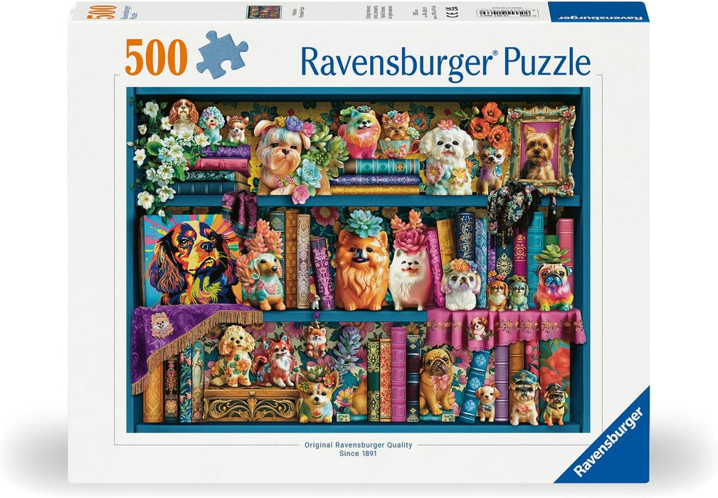 Ravensburger Precious Porcelain Pugs - Animal Jigsaw Puzzle for Adults Age 10 Years Up - 500 Pieces