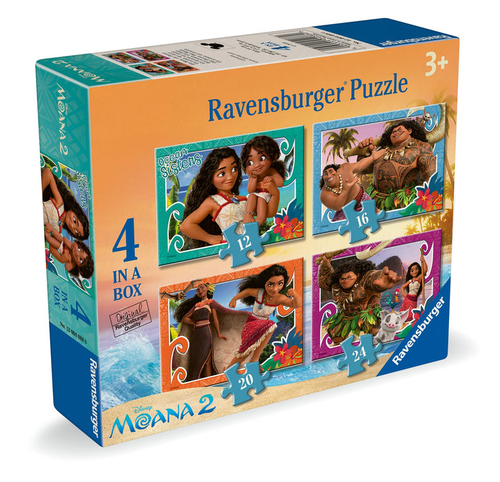 Ravensburger Disney Moana 2 Toys - Jigsaw Puzzles for Kids Age 3 Years Up - 4 in a Box (12, 16, 20, 24 Pieces