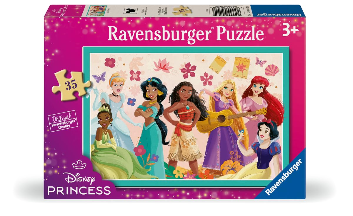 Ravensburger - Puzzle Disney Princess, Puzzle Bambini 3 Anni, Giochi bambine 3 anni femmina, Puzzle 35 pezzi, 26.5x18cm