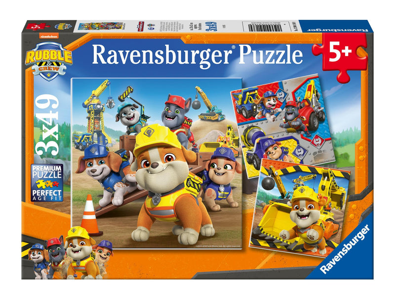 Ravensburger Paw Patrol Rubble & Crew Toys and Gifts - 3x 49 Piece Jigsaw Puzzles for Kids Age 5 Years +