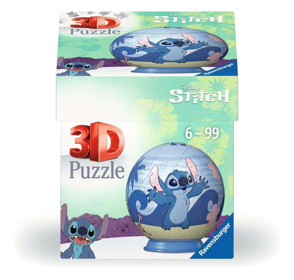 Ravensburger - Puzzle 3D Niños Disney Stich | Puzzles 3D para Niños De 6 Años O Más | Maquetas para Montar De 55 Piezas | Regalo Niño 6 Años O Más