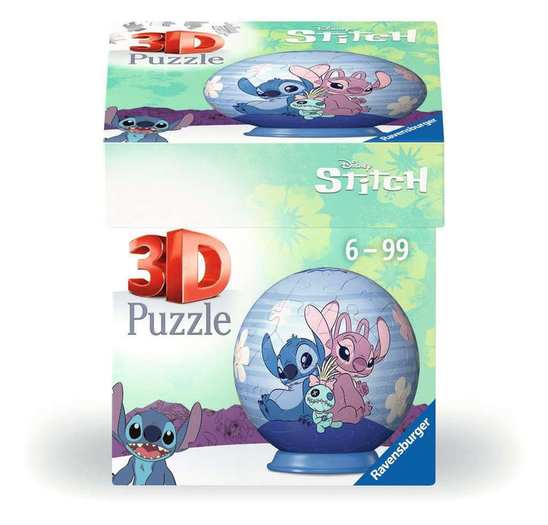 Ravensburger - Puzzle 3D Niños Disney Angel y Stich | Puzzles 3D para Niños De 6 Años O Más | Maquetas para Montar De 55 Piezas | Regalo Niño 6 Años O Más