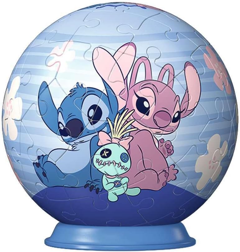 Ravensburger - Puzzle 3D Niños Disney Angel y Stich | Puzzles 3D para Niños De 6 Años O Más | Maquetas para Montar De 55 Piezas | Regalo Niño 6 Años O Más