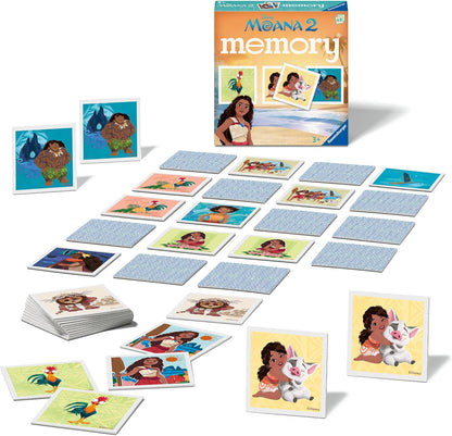 Ravensburger Disney Moana 2 Toys and Gifts - Mini Memory Matching Picture Snap Pairs Game For Kids Age 3 Years and Up