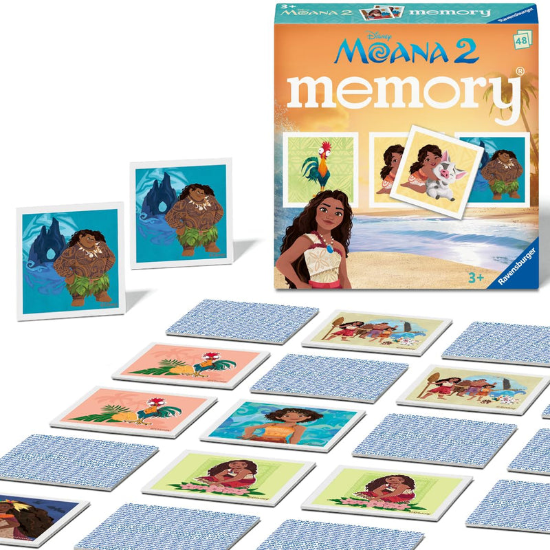 Ravensburger Disney Moana 2 Toys and Gifts - Mini Memory Matching Picture Snap Pairs Game For Kids Age 3 Years and Up
