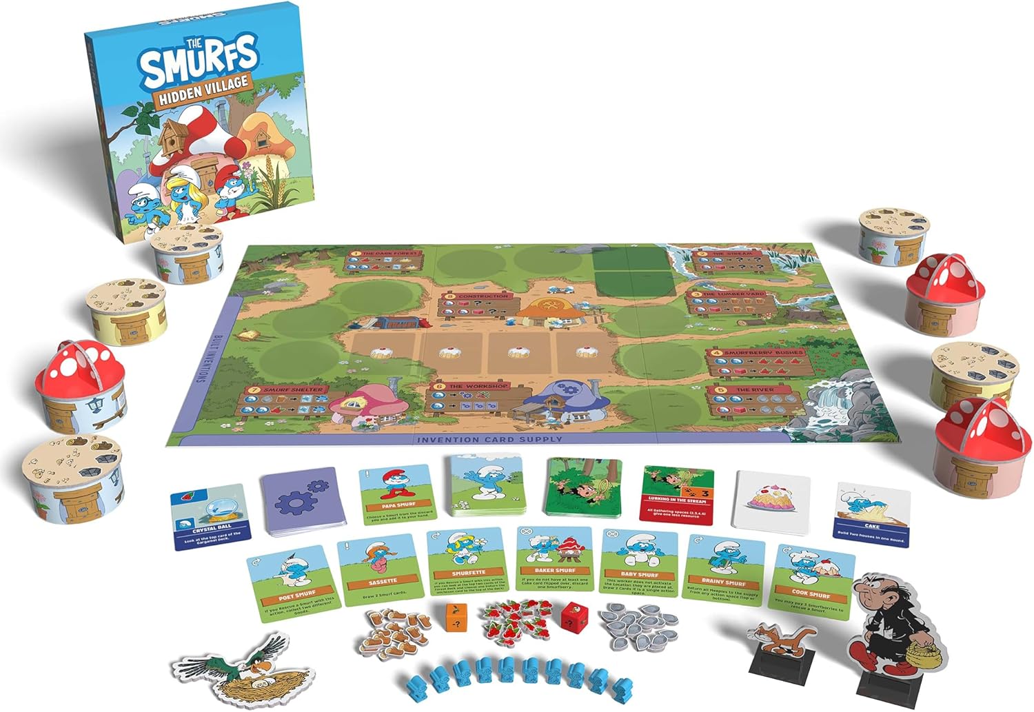 The Smurfs: Hidden Village - Cooperative Board Game, Village Building & Strategy, Officially Licensed, Family Ages 7+, 1-5 Players