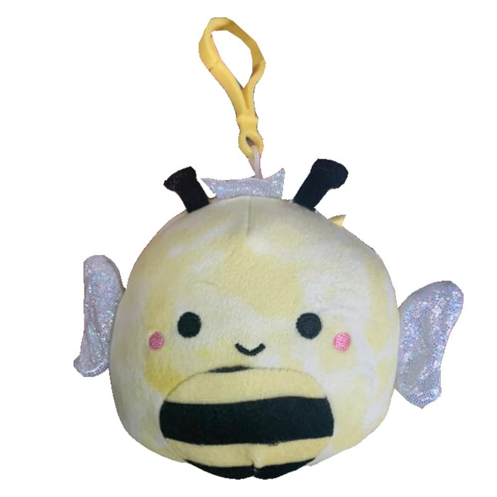 Squishmallows Official Kellytoy 3.5 Inch Clip On Bag Keychain Backpack Clips Collectible Pillow Animals (Sunny Tie Dye Bee