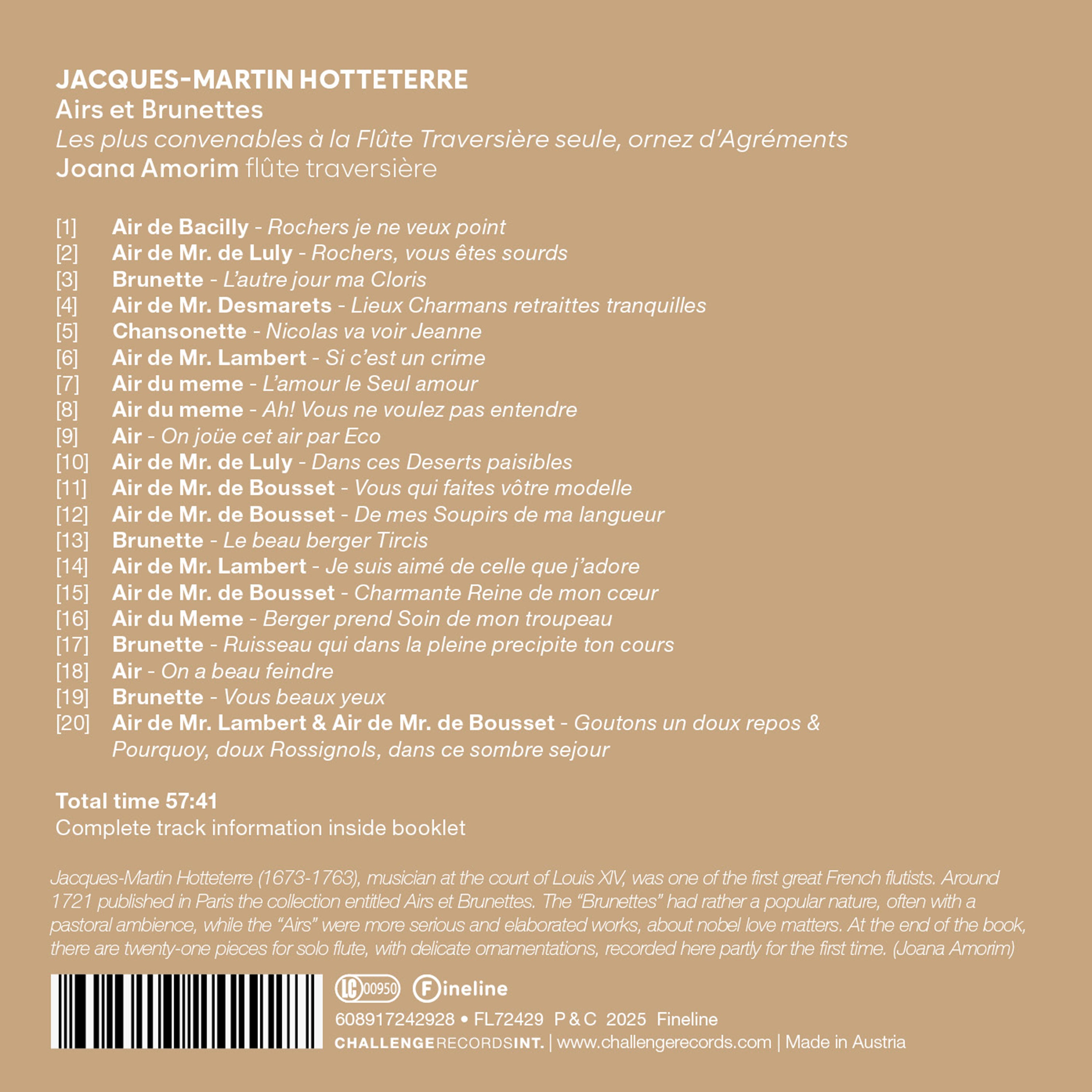 Jacques-Martin Hotteterre: Airs Et Brunettes: Les Plus Convenables À La Flûte Traversière Seule, Ornez...