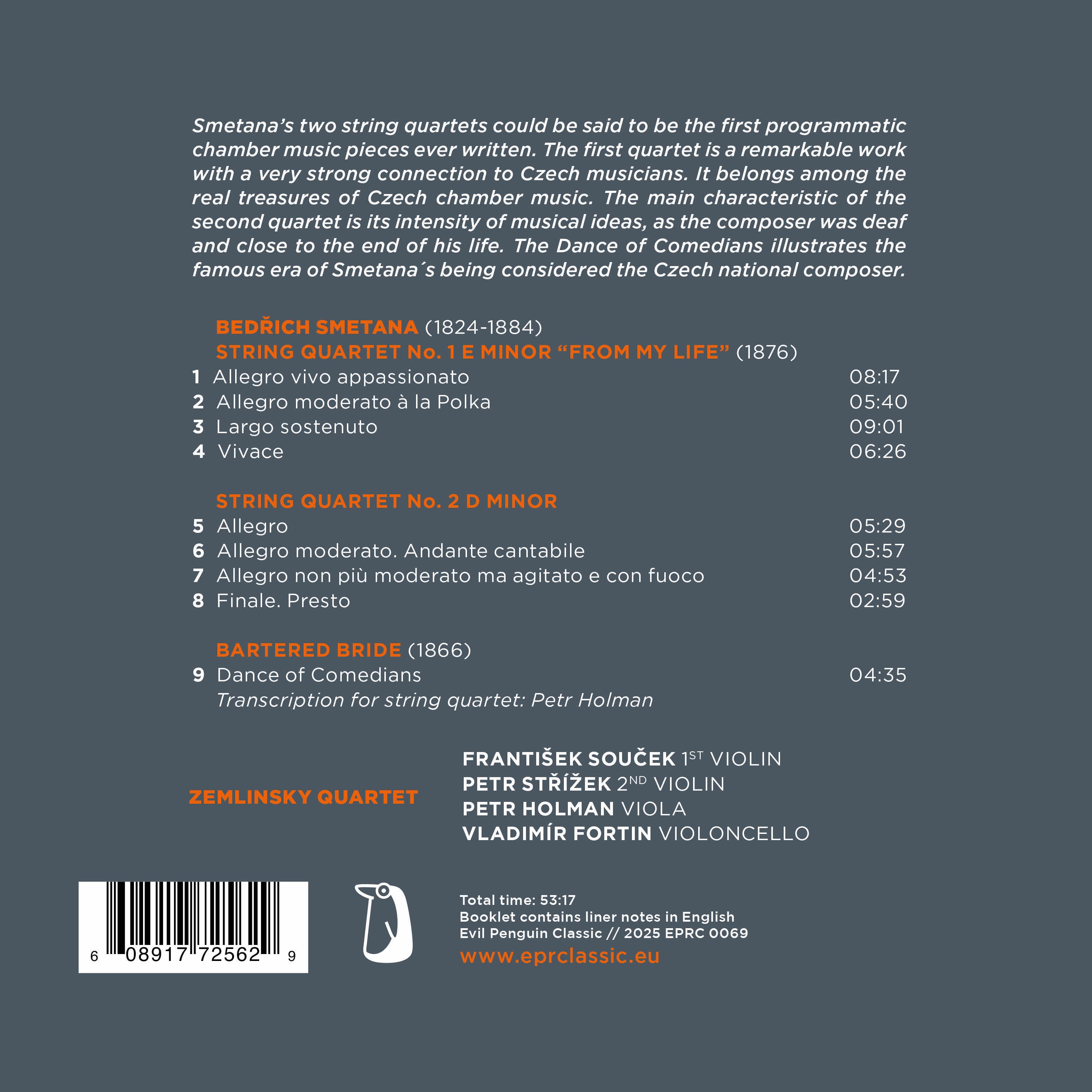 Bedrich Smetana: String Quartets