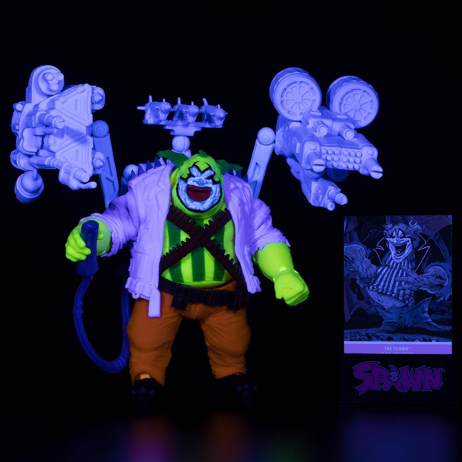 Spawn The Clown Black Light Edition 7in Action Figure Gold Label McFarlane Toys