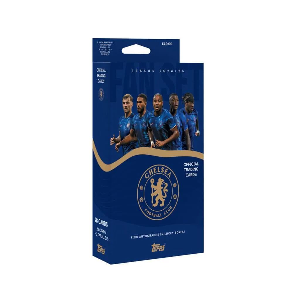 Topps verzamelkaarten - Fan Set Chelsea Seizoen 2024/2025. Inclusief 28 kaarten pr. box -Voetbal verzamelkaarten.