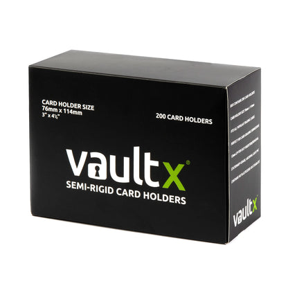 Vault X Slim Semi-Rigid Card Holders for Trading Card and Sports Card Grading Submissions (200 Pack)