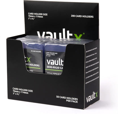 Vault X Slim Semi-Rigid Card Holders for Trading Card and Sports Card Grading Submissions (200 Pack)