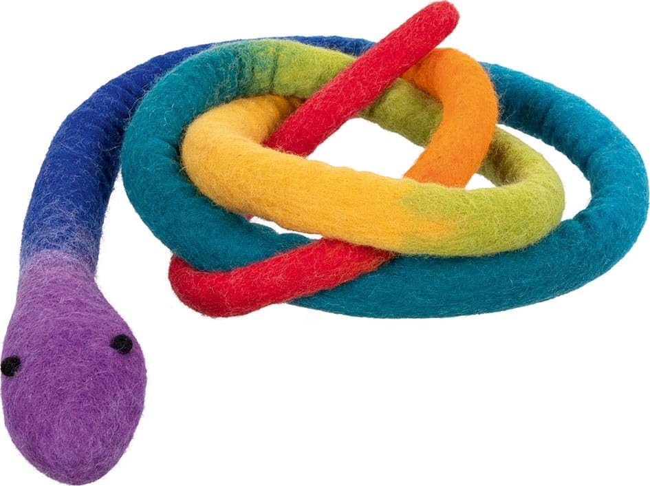 goki Evolution 63871 - Serpent en feutre de laine Boa - Fait à la main pour enfants - Doudou durable - Favorise la créativité et l'imagination - Fabriqué à la main au Népal - Longueur : 2 m - À partir