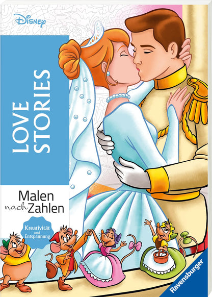 Malen nach Zahlen Disney: Love Stories - Malbuch für Erwachsene