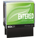 COLOP Green Line ENTERED Stamp - Blue Ink | 148218 | 37x13mm Eco-Friendly Office Word Stamp