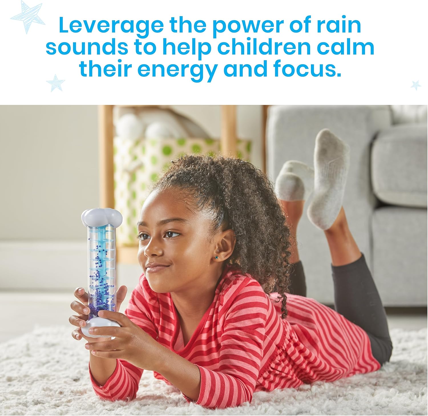 Learning Resources Sounds of Rain Sensory Tubes, Toys for 3 Year Old Boys and Girls, Calming Fidget, 3 Sounds, Snow, Rain and Thunderstorm