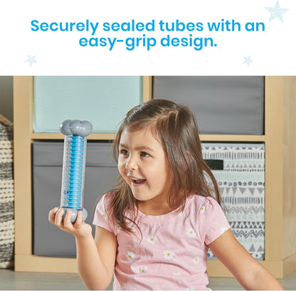 Learning Resources Sounds of Rain Sensory Tubes, Toys for 3 Year Old Boys and Girls, Calming Fidget, 3 Sounds, Snow, Rain and Thunderstorm