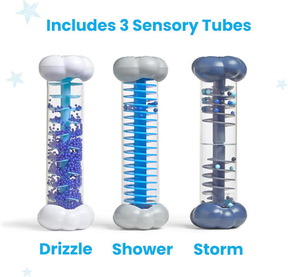 Learning Resources Sounds of Rain Sensory Tubes, Toys for 3 Year Old Boys and Girls, Calming Fidget, 3 Sounds, Snow, Rain and Thunderstorm