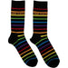 Ankle Socks # Uk Size 6 - 11 Unisex Black # Wide Stripes