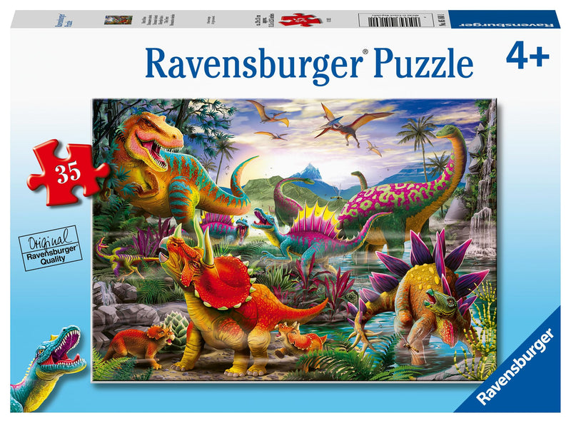 Ravensburger T-Rex Terror Dinosaurs Jigsaw Puzzle for Kids Age 3 Years Up - 35 Pieces - Educational Toddler Toys and Games