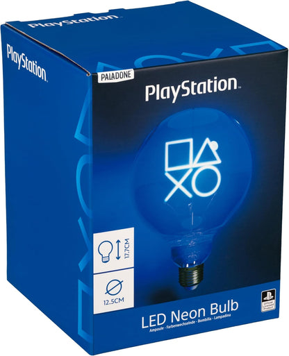 Paladone PlayStation Decorative LED Neon E27 Screw Bulb - Add to Any Edison Compatible Lamp, Officially Licensed Gaming Collectible Gift, for Bedrooms & Homes, Blue