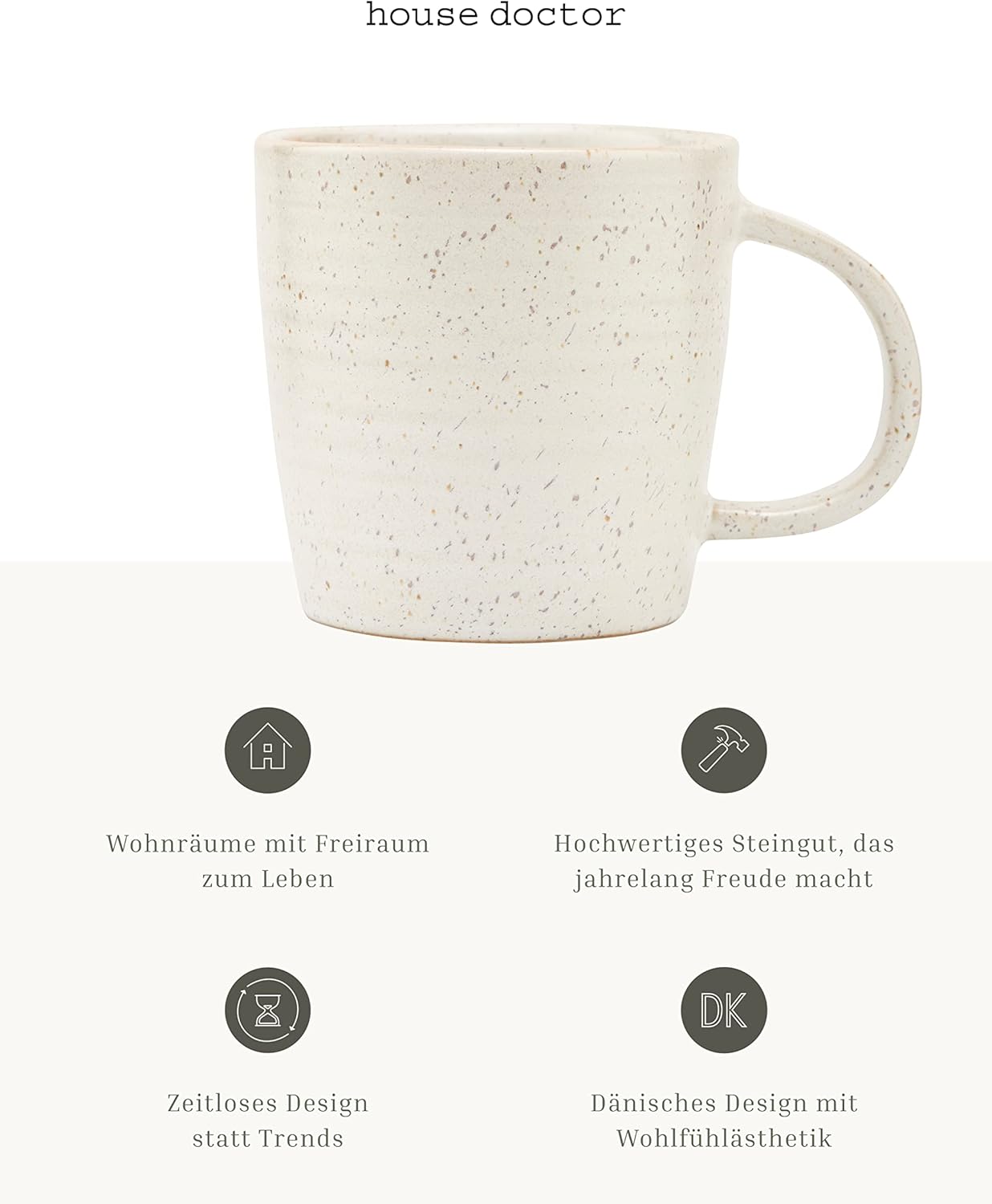 House Doctor - Cup, Hdpion - Grey/white - H: 9 Cm, Dia: 9 Cm