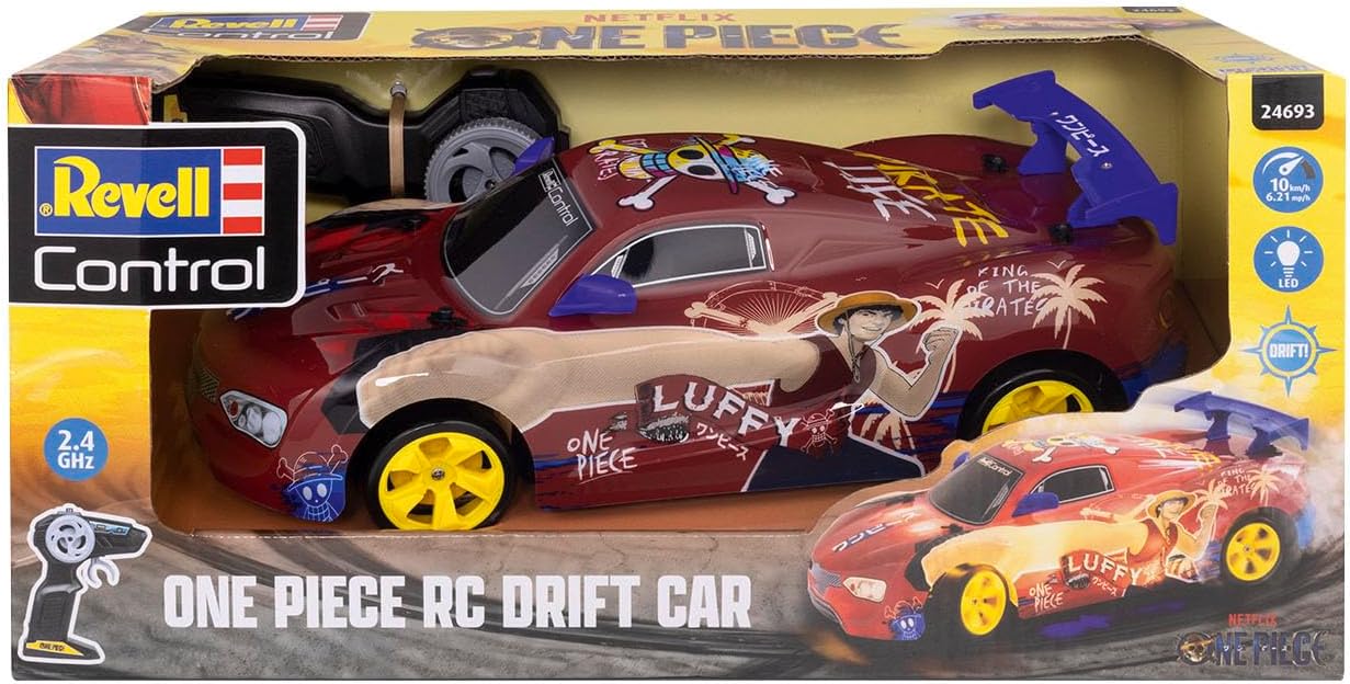 Revell Control 24693 RC Anime Drift Car One Piece With Precise 2.4 GHz Control, Stunning Underfloor LED Lighting, 4 Wheel Drive, 1:18 Scale, 31.5cm in length